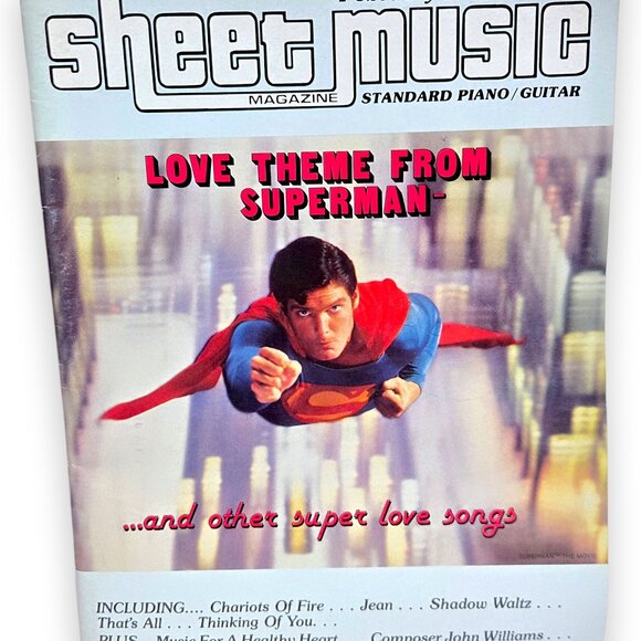 DC Comics Superman Sheet Music 1984 Piano/Guitar - Picture 1 of 3